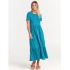 imageANRABESS Women Summer Casual Short Sleeve Crewneck Aline Swing Flowy Tiered Shirt Maxi Beach Long Dress 2025 Trendy OutfitsSky Blue