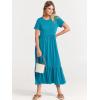 imageANRABESS Women Summer Casual Short Sleeve Crewneck Aline Swing Flowy Tiered Shirt Maxi Beach Long Dress 2025 Trendy OutfitsSky Blue