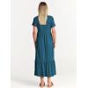imageANRABESS Women Summer Casual Short Sleeve Crewneck Aline Swing Flowy Tiered Shirt Maxi Beach Long Dress 2025 Trendy OutfitsTeal Blue