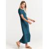 imageANRABESS Women Summer Casual Short Sleeve Crewneck Aline Swing Flowy Tiered Shirt Maxi Beach Long Dress 2025 Trendy OutfitsTeal Blue