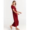 imageANRABESS Women Summer Casual Short Sleeve Crewneck Aline Swing Flowy Tiered Shirt Maxi Beach Long Dress 2025 Trendy OutfitsWine Red