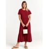 imageANRABESS Women Summer Casual Short Sleeve Crewneck Aline Swing Flowy Tiered Shirt Maxi Beach Long Dress 2025 Trendy OutfitsWine Red