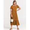 imageANRABESS Women Summer Casual Short Sleeve Crewneck Aline Swing Flowy Tiered Shirt Maxi Beach Long Dress 2025 Trendy OutfitsYellow