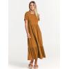 imageANRABESS Women Summer Casual Short Sleeve Crewneck Aline Swing Flowy Tiered Shirt Maxi Beach Long Dress 2025 Trendy OutfitsYellow
