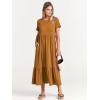 imageANRABESS Women Summer Casual Short Sleeve Crewneck Aline Swing Flowy Tiered Shirt Maxi Beach Long Dress 2025 Trendy OutfitsYellow