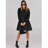 imageANRABESS Women Sweatshirts Dress Oversized Long Sleeve Patchwork Casual Loose Pleated Pullover Mini Dress Fall Outfits 2025Black
