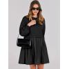 imageANRABESS Women Sweatshirts Dress Oversized Long Sleeve Patchwork Casual Loose Pleated Pullover Mini Dress Fall Outfits 2025Black