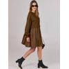 imageANRABESS Women Sweatshirts Dress Oversized Long Sleeve Patchwork Casual Loose Pleated Pullover Mini Dress Fall Outfits 2025Coffee