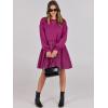 imageANRABESS Women Sweatshirts Dress Oversized Long Sleeve Patchwork Casual Loose Pleated Pullover Mini Dress Fall Outfits 2025Hot Pink
