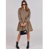 imageANRABESS Women Sweatshirts Dress Oversized Long Sleeve Patchwork Casual Loose Pleated Pullover Mini Dress Fall Outfits 2025Khaki