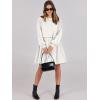 imageANRABESS Women Sweatshirts Dress Oversized Long Sleeve Patchwork Casual Loose Pleated Pullover Mini Dress Fall Outfits 2025White