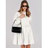 imageANRABESS Women Sweatshirts Dress Oversized Long Sleeve Patchwork Casual Loose Pleated Pullover Mini Dress Fall Outfits 2025White