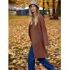 imageANRABESS Womens Cardigans Sweater 2024 Casual Lapel Open Front Knit Warm Wool Coatigan Jacket Long Blazer CoatCoffee
