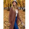 imageANRABESS Womens Cardigans Sweater 2024 Casual Lapel Open Front Knit Warm Wool Coatigan Jacket Long Blazer CoatCoffee