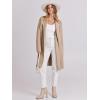 imageANRABESS Womens Cardigans Sweater 2024 Casual Lapel Open Front Knit Warm Wool Coatigan Jacket Long Blazer CoatDark Apricot
