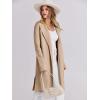 imageANRABESS Womens Cardigans Sweater 2024 Casual Lapel Open Front Knit Warm Wool Coatigan Jacket Long Blazer CoatDark Apricot