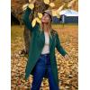imageANRABESS Womens Cardigans Sweater 2024 Casual Lapel Open Front Knit Warm Wool Coatigan Jacket Long Blazer CoatDark Green