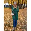 imageANRABESS Womens Cardigans Sweater 2024 Casual Lapel Open Front Knit Warm Wool Coatigan Jacket Long Blazer CoatDark Green
