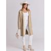 imageANRABESS Womens Cardigans Sweater 2024 Casual Lapel Open Front Knit Warm Wool Coatigan Jacket Long Blazer CoatKhaki