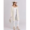 imageANRABESS Womens Cardigans Sweater 2024 Casual Lapel Open Front Knit Warm Wool Coatigan Jacket Long Blazer CoatLight Apricot