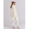 imageANRABESS Womens Cardigans Sweater 2024 Casual Lapel Open Front Knit Warm Wool Coatigan Jacket Long Blazer CoatLight Apricot