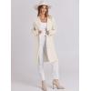 imageANRABESS Womens Cardigans Sweater 2024 Casual Lapel Open Front Knit Warm Wool Coatigan Jacket Long Blazer CoatLight Apricot