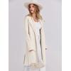 imageANRABESS Womens Cardigans Sweater 2024 Casual Lapel Open Front Knit Warm Wool Coatigan Jacket Long Blazer CoatLight Apricot