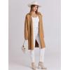 imageANRABESS Womens Cardigans Sweater 2024 Casual Lapel Open Front Knit Warm Wool Coatigan Jacket Long Blazer CoatLight Brown