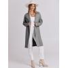 imageANRABESS Womens Cardigans Sweater 2024 Casual Lapel Open Front Knit Warm Wool Coatigan Jacket Long Blazer CoatLight Grey