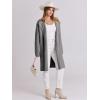 imageANRABESS Womens Cardigans Sweater 2024 Casual Lapel Open Front Knit Warm Wool Coatigan Jacket Long Blazer CoatLight Grey