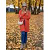 imageANRABESS Womens Cardigans Sweater 2024 Casual Lapel Open Front Knit Warm Wool Coatigan Jacket Long Blazer CoatOrange