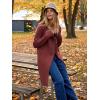 imageANRABESS Womens Cardigans Sweater 2024 Casual Lapel Open Front Knit Warm Wool Coatigan Jacket Long Blazer CoatRusty Red