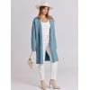 imageANRABESS Womens Cardigans Sweater 2024 Casual Lapel Open Front Knit Warm Wool Coatigan Jacket Long Blazer CoatSky Blue