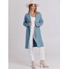imageANRABESS Womens Cardigans Sweater 2024 Casual Lapel Open Front Knit Warm Wool Coatigan Jacket Long Blazer CoatSky Blue