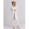 imageANRABESS Womens Cardigans Sweater 2024 Casual Lapel Open Front Knit Warm Wool Coatigan Jacket Long Blazer CoatWhite