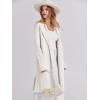 imageANRABESS Womens Cardigans Sweater 2024 Casual Lapel Open Front Knit Warm Wool Coatigan Jacket Long Blazer CoatWhite