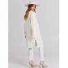 imageANRABESS Womens Cardigans Sweater 2024 Casual Lapel Open Front Knit Warm Wool Coatigan Jacket Long Blazer CoatWhite