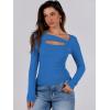 imageANRABESS Womens Cutout Tops Trendy Sexy Long Sleeve Shirts Ribbed Slim Fit Tee 2024 Fall Fashion Going Out Tshirts ClothesBlue