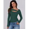 imageANRABESS Womens Cutout Tops Trendy Sexy Long Sleeve Shirts Ribbed Slim Fit Tee 2024 Fall Fashion Going Out Tshirts ClothesGreen
