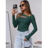 imageANRABESS Womens Cutout Tops Trendy Sexy Long Sleeve Shirts Ribbed Slim Fit Tee 2024 Fall Fashion Going Out Tshirts ClothesGreen