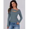 imageANRABESS Womens Cutout Tops Trendy Sexy Long Sleeve Shirts Ribbed Slim Fit Tee 2024 Fall Fashion Going Out Tshirts ClothesGrey Blue