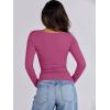 imageANRABESS Womens Cutout Tops Trendy Sexy Long Sleeve Shirts Ribbed Slim Fit Tee 2024 Fall Fashion Going Out Tshirts ClothesHot Pink