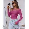 imageANRABESS Womens Cutout Tops Trendy Sexy Long Sleeve Shirts Ribbed Slim Fit Tee 2024 Fall Fashion Going Out Tshirts ClothesHot Pink