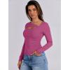 imageANRABESS Womens Cutout Tops Trendy Sexy Long Sleeve Shirts Ribbed Slim Fit Tee 2024 Fall Fashion Going Out Tshirts ClothesHot Pink