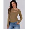 imageANRABESS Womens Cutout Tops Trendy Sexy Long Sleeve Shirts Ribbed Slim Fit Tee 2024 Fall Fashion Going Out Tshirts ClothesLight Brown