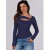 imageANRABESS Womens Cutout Tops Trendy Sexy Long Sleeve Shirts Ribbed Slim Fit Tee 2024 Fall Fashion Going Out Tshirts ClothesNavy Blue