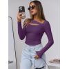 imageANRABESS Womens Cutout Tops Trendy Sexy Long Sleeve Shirts Ribbed Slim Fit Tee 2024 Fall Fashion Going Out Tshirts ClothesPurple