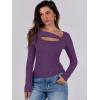 imageANRABESS Womens Cutout Tops Trendy Sexy Long Sleeve Shirts Ribbed Slim Fit Tee 2024 Fall Fashion Going Out Tshirts ClothesPurple