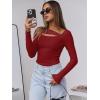 imageANRABESS Womens Cutout Tops Trendy Sexy Long Sleeve Shirts Ribbed Slim Fit Tee 2024 Fall Fashion Going Out Tshirts ClothesRed