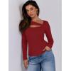 imageANRABESS Womens Cutout Tops Trendy Sexy Long Sleeve Shirts Ribbed Slim Fit Tee 2024 Fall Fashion Going Out Tshirts ClothesRed